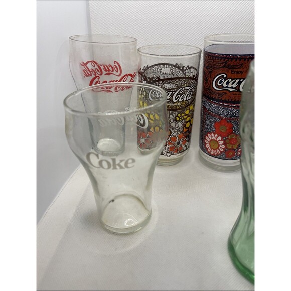 Vintage Coca-Cola - Coke Drink Glasses Cups Lot Of 6 - Nice Variety Lot - Picture 6 of 8
